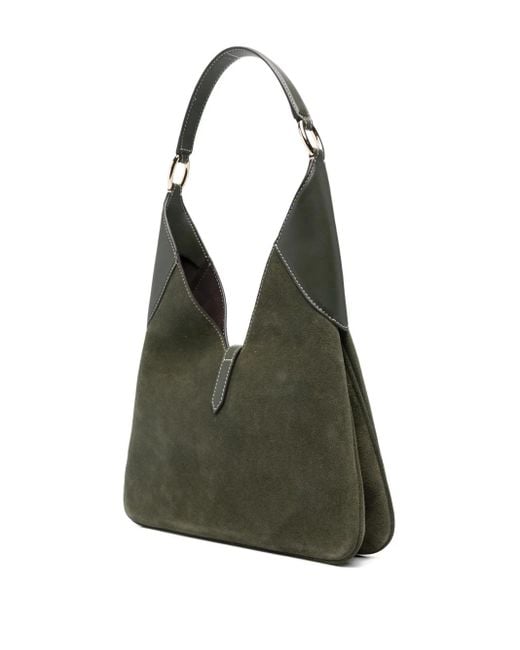 Michael Kors Green Medium Cornelia Suede Buckle Shoulder Bag