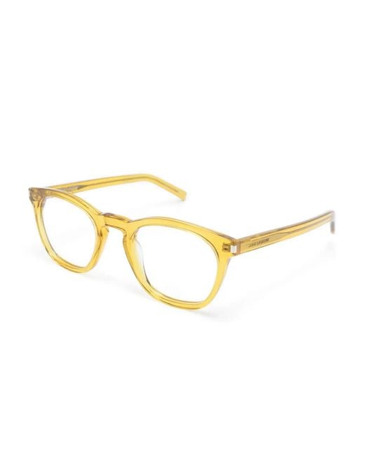 Saint Laurent Metallic Square-Frame Glasses