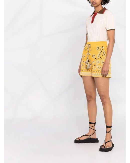 Alanui Multicolor Pique Bandana-print Shorts