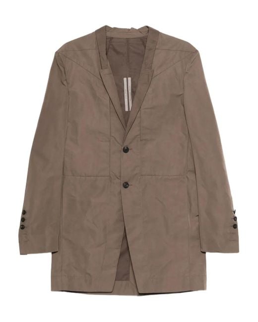 Rick Owens Geknöpfter Mantel Mit Einsätzen in Brown für Herren