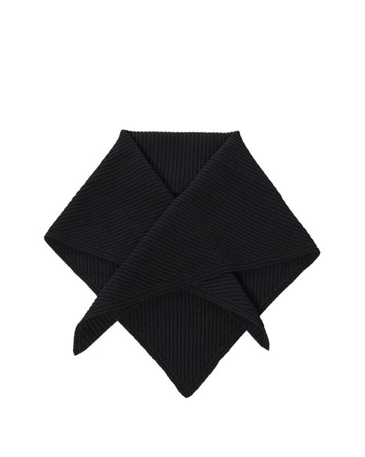 Studio Nicholson Black Isos Ribbed-Knit Triangular Scarf for men