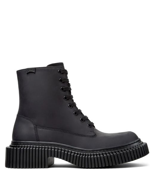 Camper Black 33Mm Berlin Lace-Up Chunky Boots
