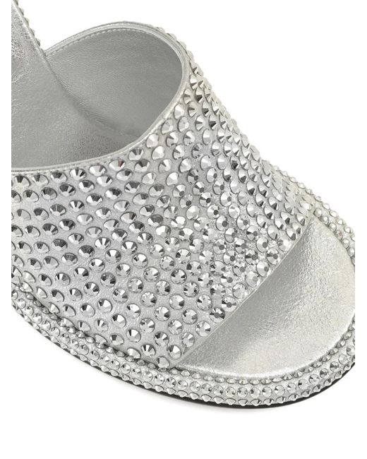 Sergio Rossi White Orb Leather Mules