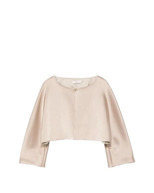Fely Campo Natural Broad-Sleeve Crop Jacket