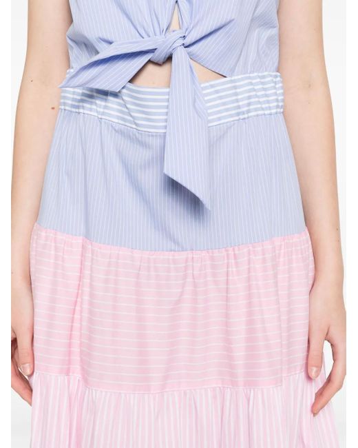 Manuel Ritz Pink Gestreiftes Maxikleid