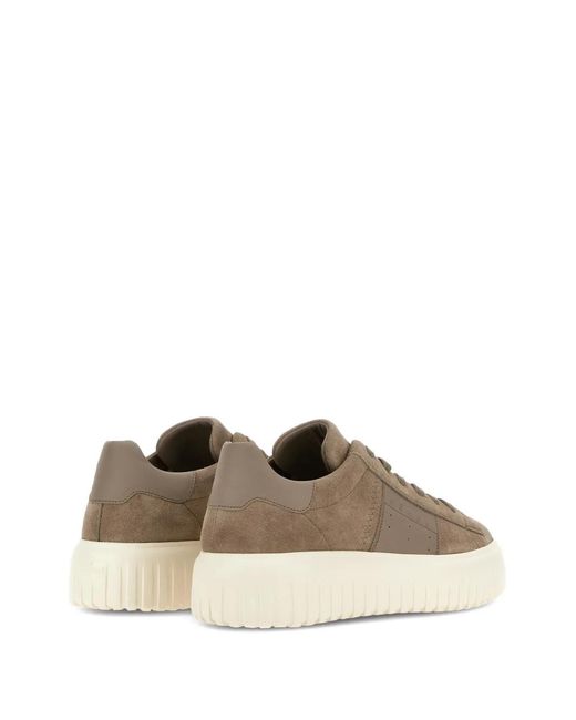 Hogan Brown H-Stripes Panelled Sneakers for men