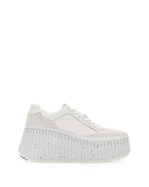 Chloé White Nama Platform Sneakers