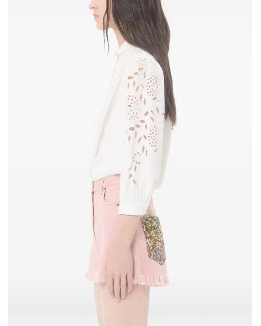 Valentino Garavani White Embroidered Poplin Shirt