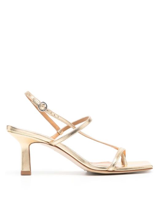 Aeyde White Elise 65mm Leather Sandals