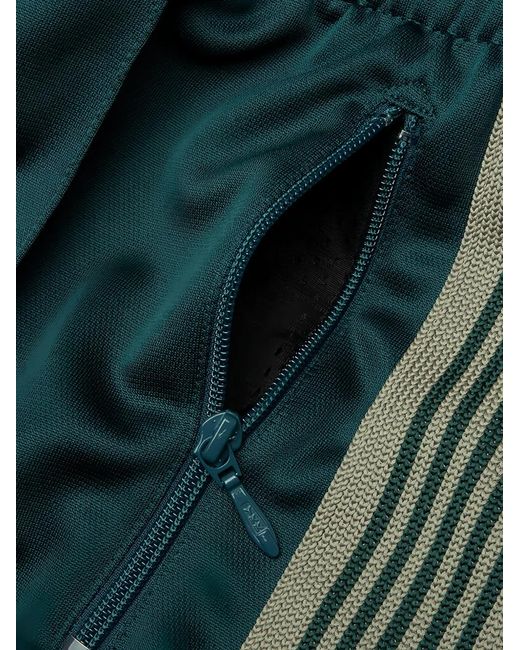 Needles Green Poly Smooth H.D. Side-Stripe Track Pants for men