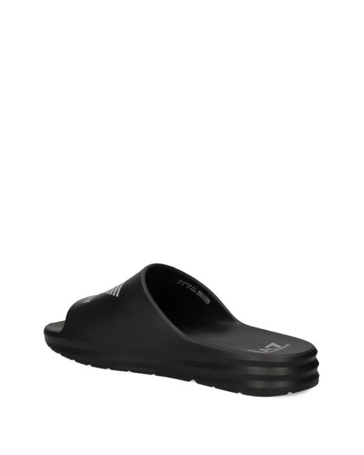 EA7 Black Logo Slides for men