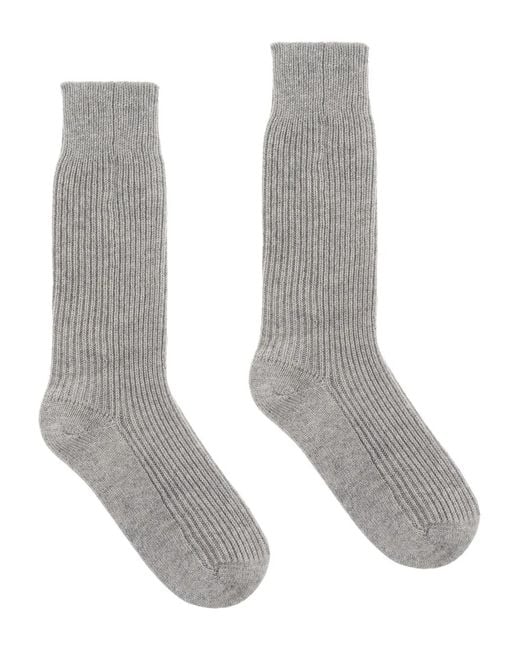 Lisa Yang Gray Cashmere Socks
