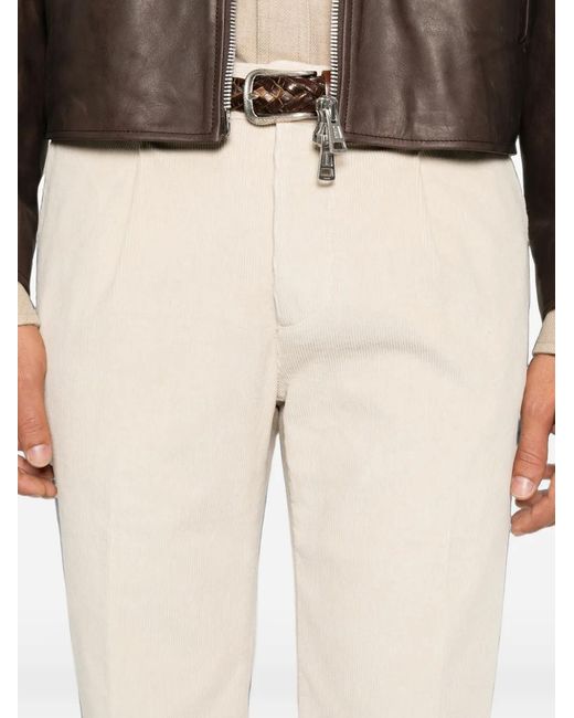 Incotex White Pleated Trousers for men