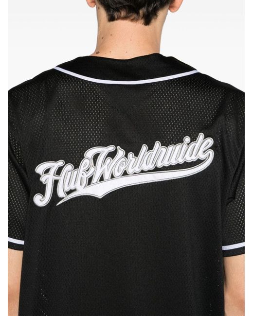 Huf Black Logo-patch Baseball Shirt for men
