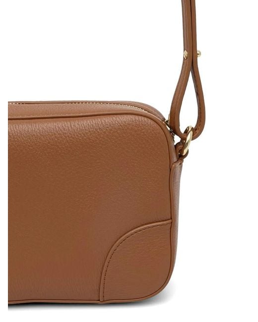 ARMANI EXCHANGE Brown Logo-Plaque Cross Body Bag