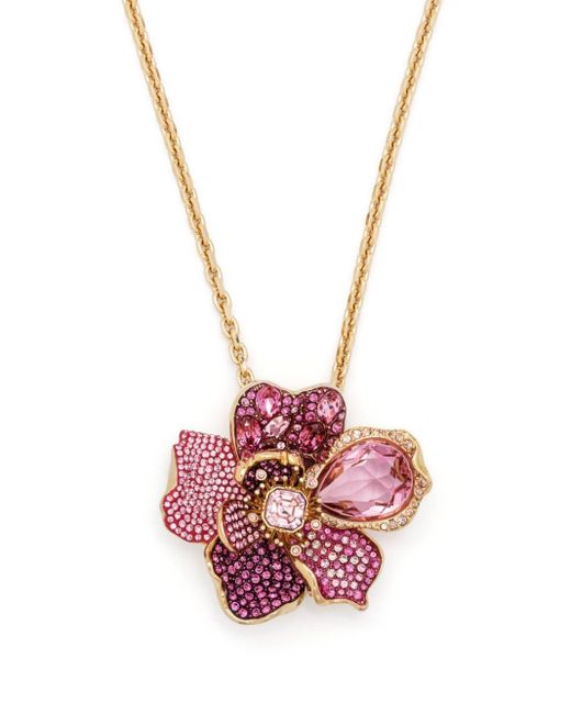 Swarovski Pink Florere Pavé-pendant Necklace