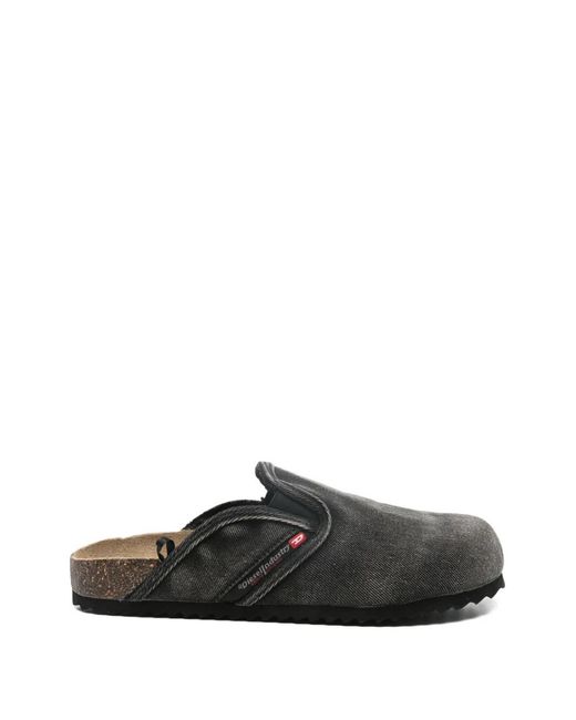 メンズ DIESEL コットン ミュール Black