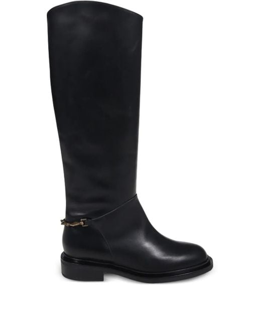 Sergio Levantesi Black Laura56 Chain-Leather Boots