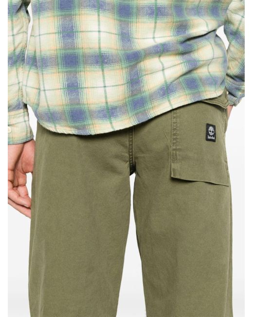 Timberland Green Mid-rise Straight-leg Trousers for men