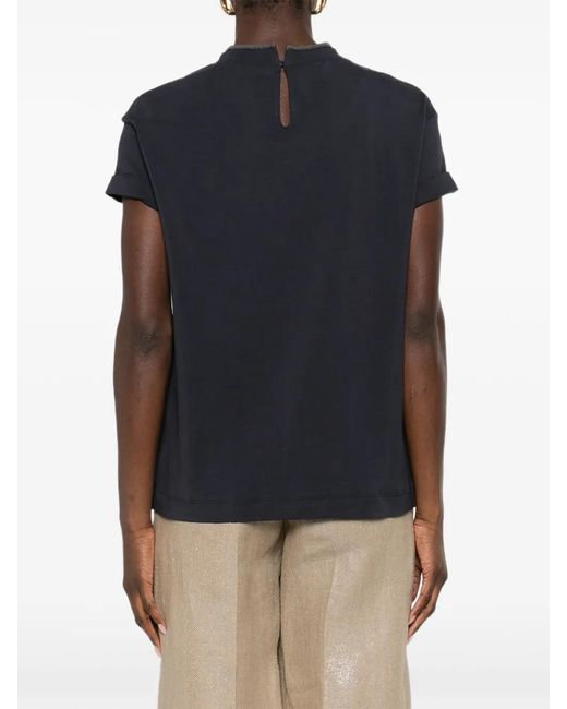 Brunello Cucinelli Black High-Neck T-Shirt