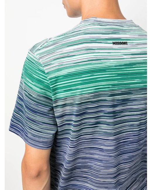 Missoni Blue Gradient Stripe T-Shirt for men