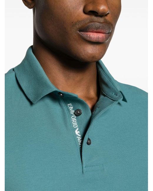 Emporio Armani Poloshirt aus Pikee in Green für Herren