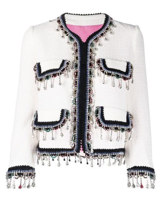DSquared² Crystal-embellished Cropped Jacket in het White