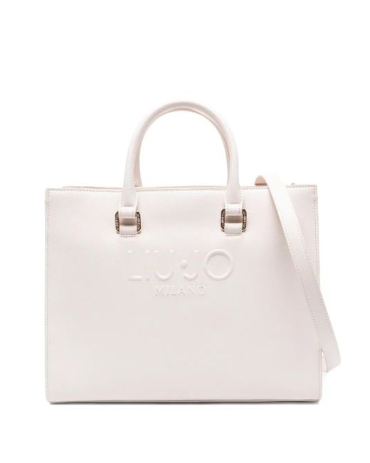 Liu Jo Natural Logo-Embossed Tote Bag