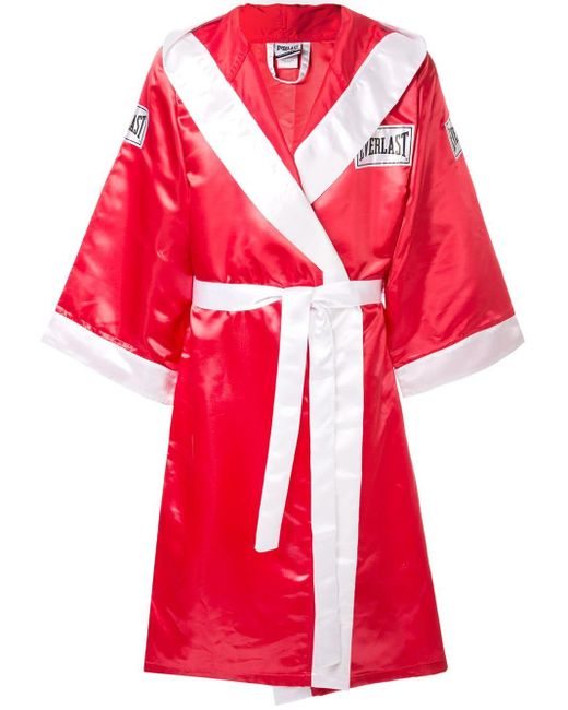 Supreme Red X Everlast Satin Boxing Robe for men