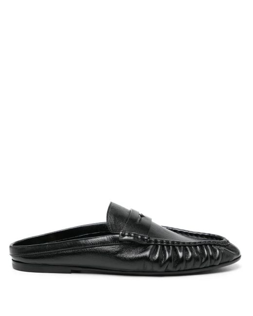 Saint Laurent Black Le Loafer Leather Backless Loafers