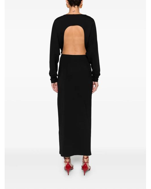 Mar De Margaritas Black Long-Sleeve Maxi Dress