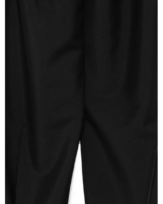 Rohe Black Pleated Button-Cuff Trousers