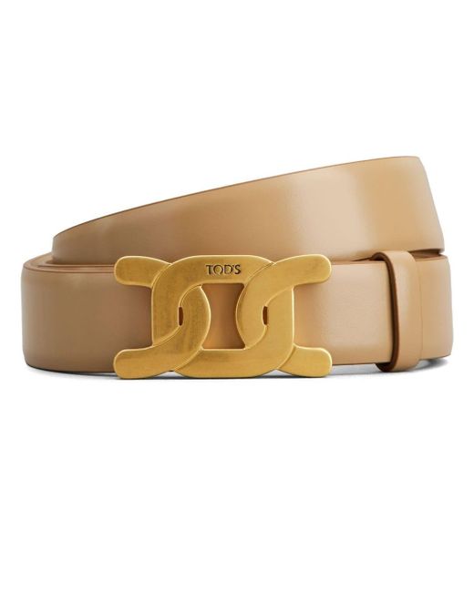Tod's Natural Kate Reversible Leather Belt