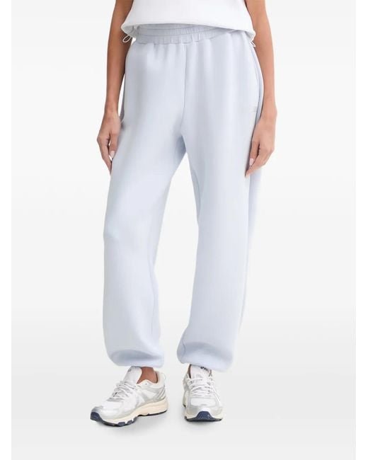 Guess White Rhinestone-Logo Track Pants
