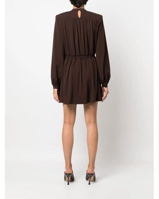 FEDERICA TOSI Brown Gathered-Detail Mini Dress