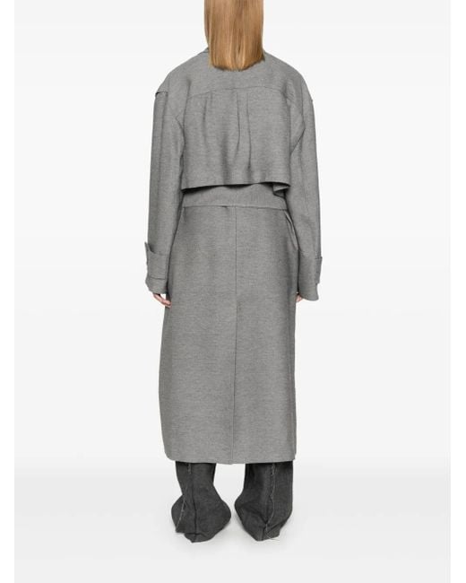 J.W. Anderson Gray Longline Double-Breasted Trench Coat