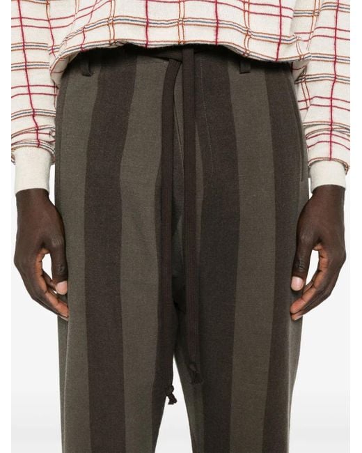 Uma Wang Black Striped Trousers for men