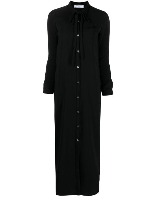 Societe Anonyme Bow-detail Buttoned Shirt Dress in het Black