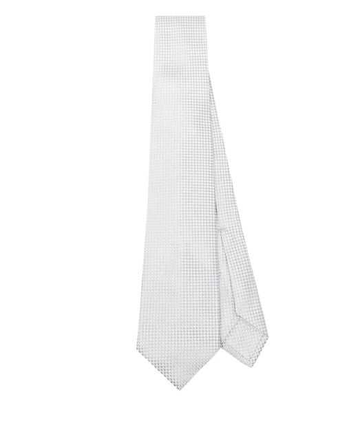 Barba Napoli White Checkerboard Tie for men