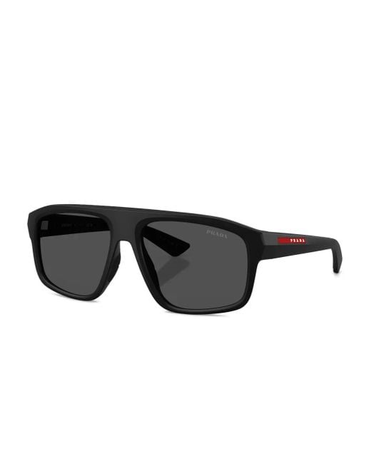 Prada Linea Rossa Black Square Sunglasses for men