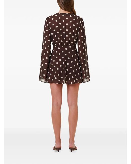 Nicholas Brown Nerissa Ls V-Neck Mini Dress
