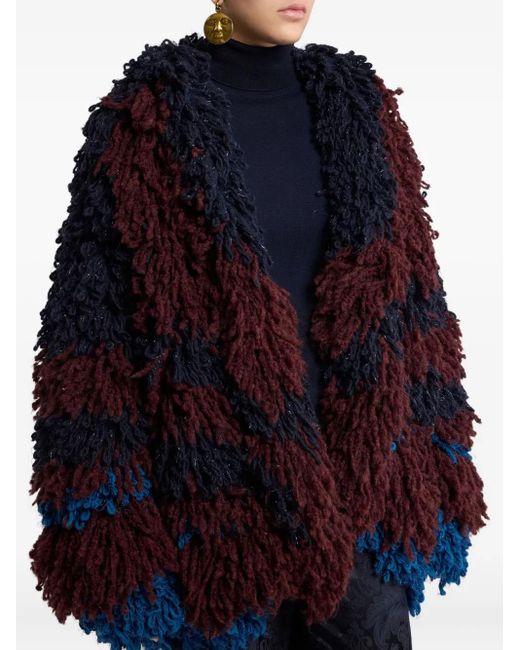 Etro Blue Wool- And Alpaca-Blend Fur-Stitch Jacket