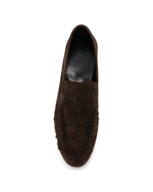 The Row White Soft Mocassin Two Suede Loafers for men
