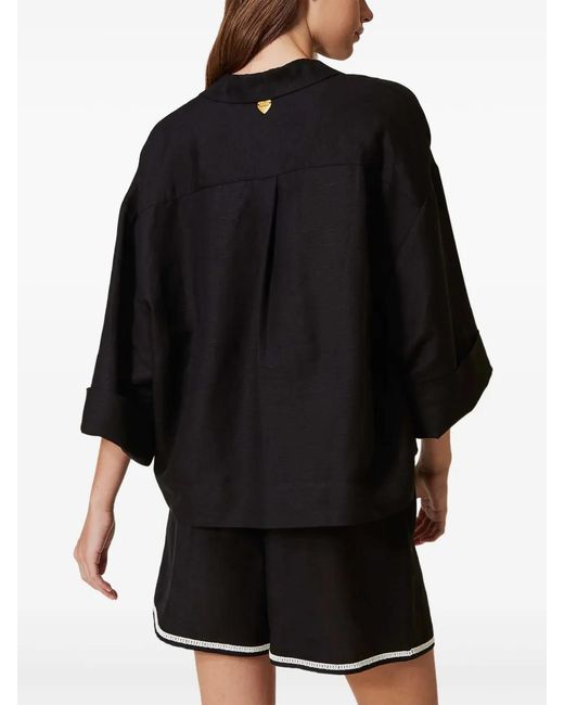 Twinset Geweven Blouse in het Black