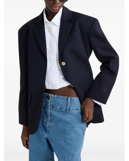 Patou Blue Belted Twill Jacket