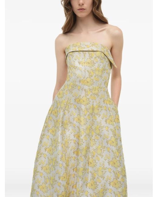 Jonathan Simkhai White Octavia Strapless Jacquard Maxi Dress