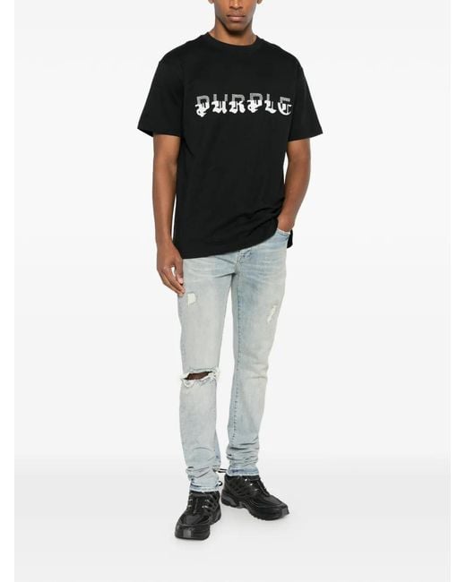Purple Brand Black Short-Sleeve T-Shirt for men
