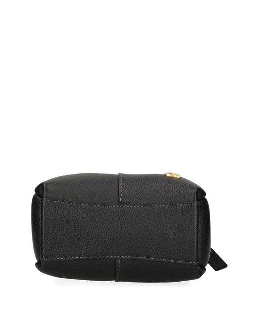 COACH Black Grained Leather Shoulder Bag
