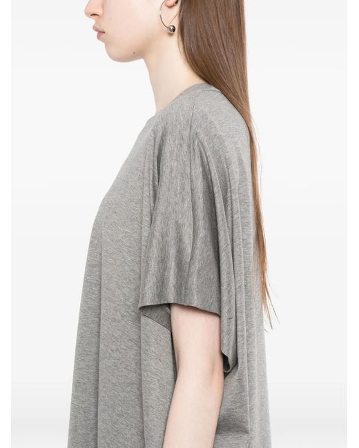 JNBY Gray Crew Neck Short-Sleeve Dress