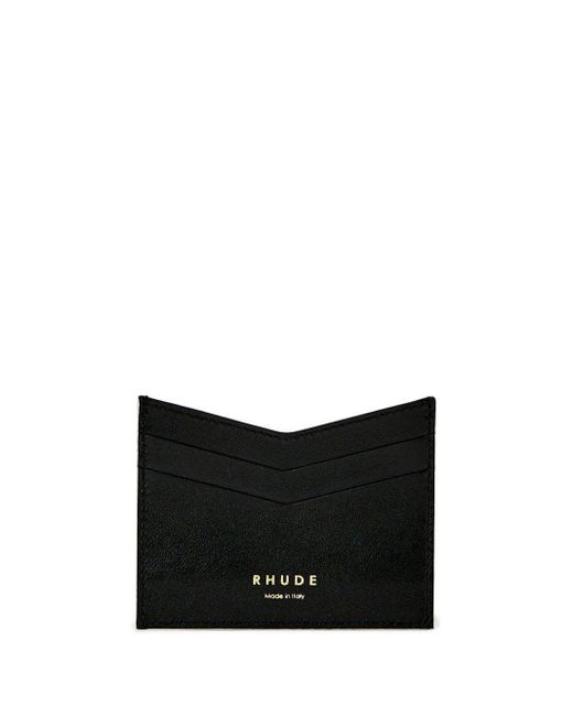 Rhude Chevron-edge Leather Wallet in Black for Men | Lyst